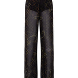 MANOCE - Printed sheer pants with attached tonal panty