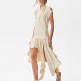 MAREN - Open-back satin asymmetric dress