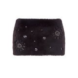 MARLA - Low-rise sheepskin fur mini skirt