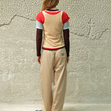 MEL - Color-block layered mesh long sleeve top