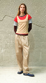 MEL - Color-block layered mesh long sleeve top