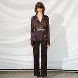 MICLA - Printed satin button-down shirt