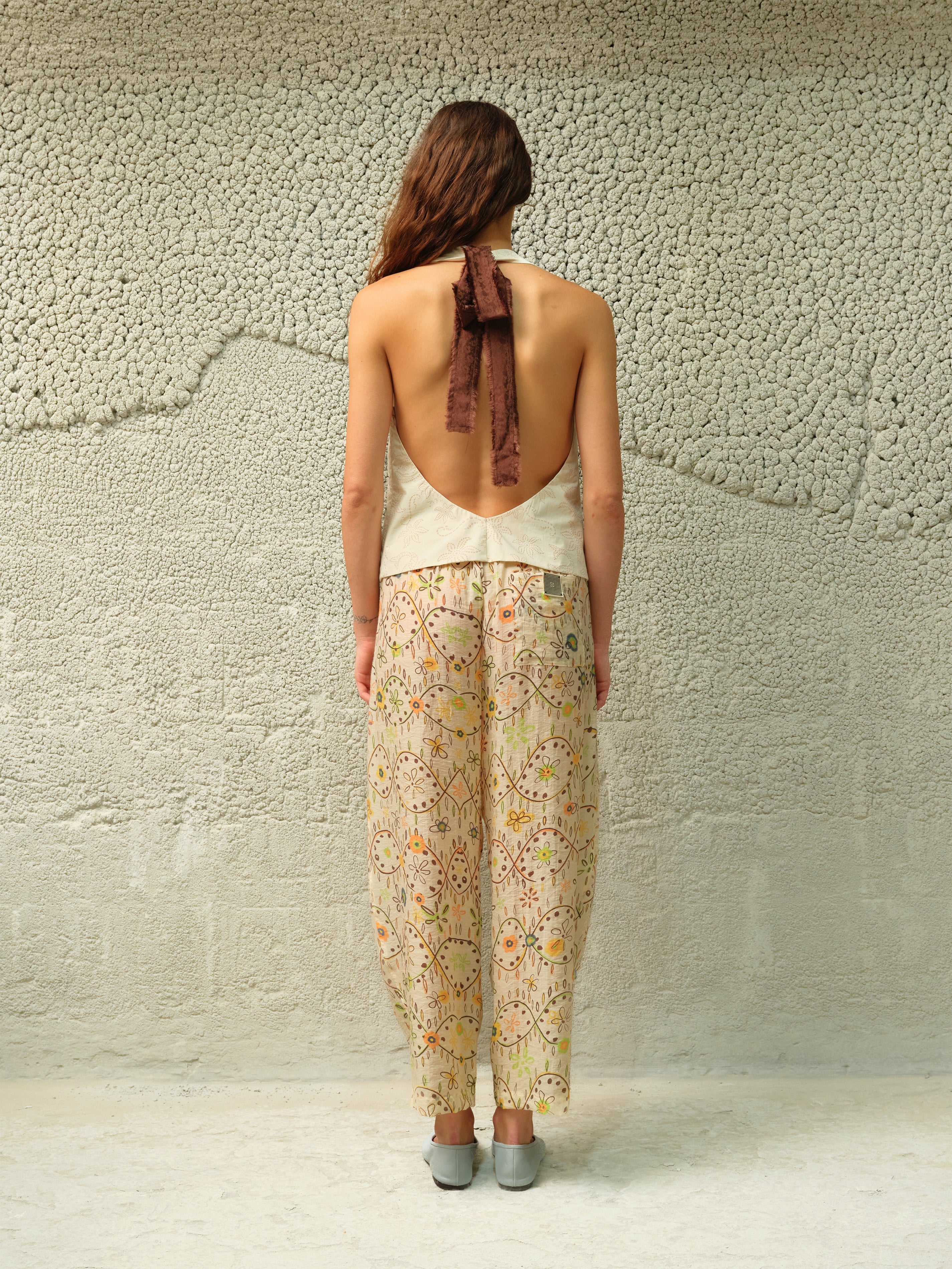 MIEL - Open-back textured halter neck top