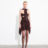 MILLY - Mini mesh dress with cut-out details