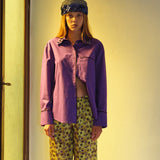 MIRNA - Oversized button down shirt with embellished collar