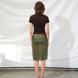 ESTELLE - Sequin sheer midi skirt with belt detail