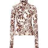 MON - Long sleeve animal-print turtleneck top