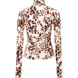 MON - Long sleeve animal-print turtleneck top