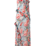 MONICA - Scarf and ruffle-detailed maxi dress