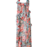 MONICA - Scarf and ruffle-detailed maxi dress