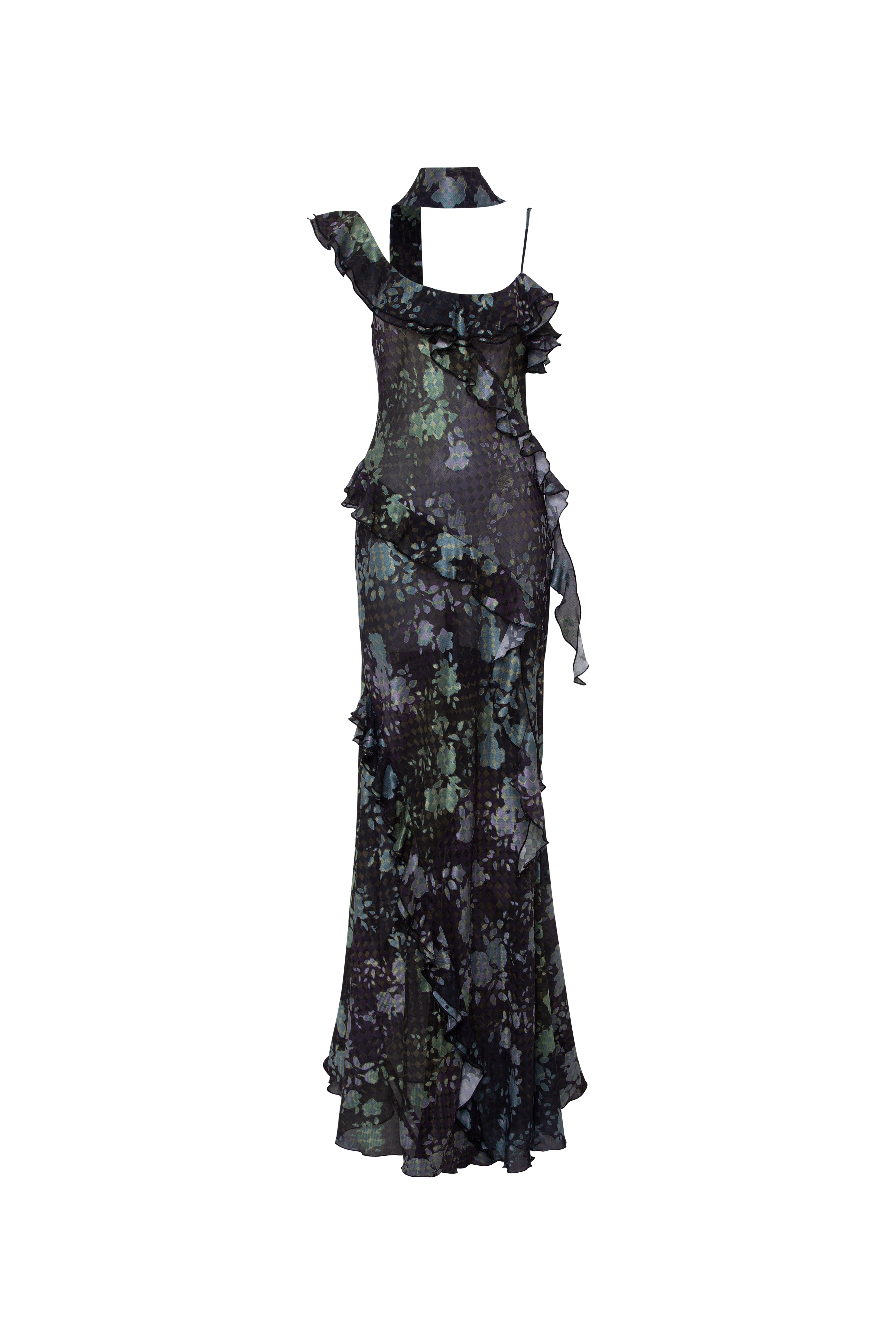 siedrs monica ruffled glittered organza maxi dress MONICA - Ruffled mesh maxi dress
