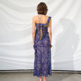 MONICA - Ruffled mesh maxi dress