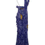 MONICA - Ruffled mesh maxi dress