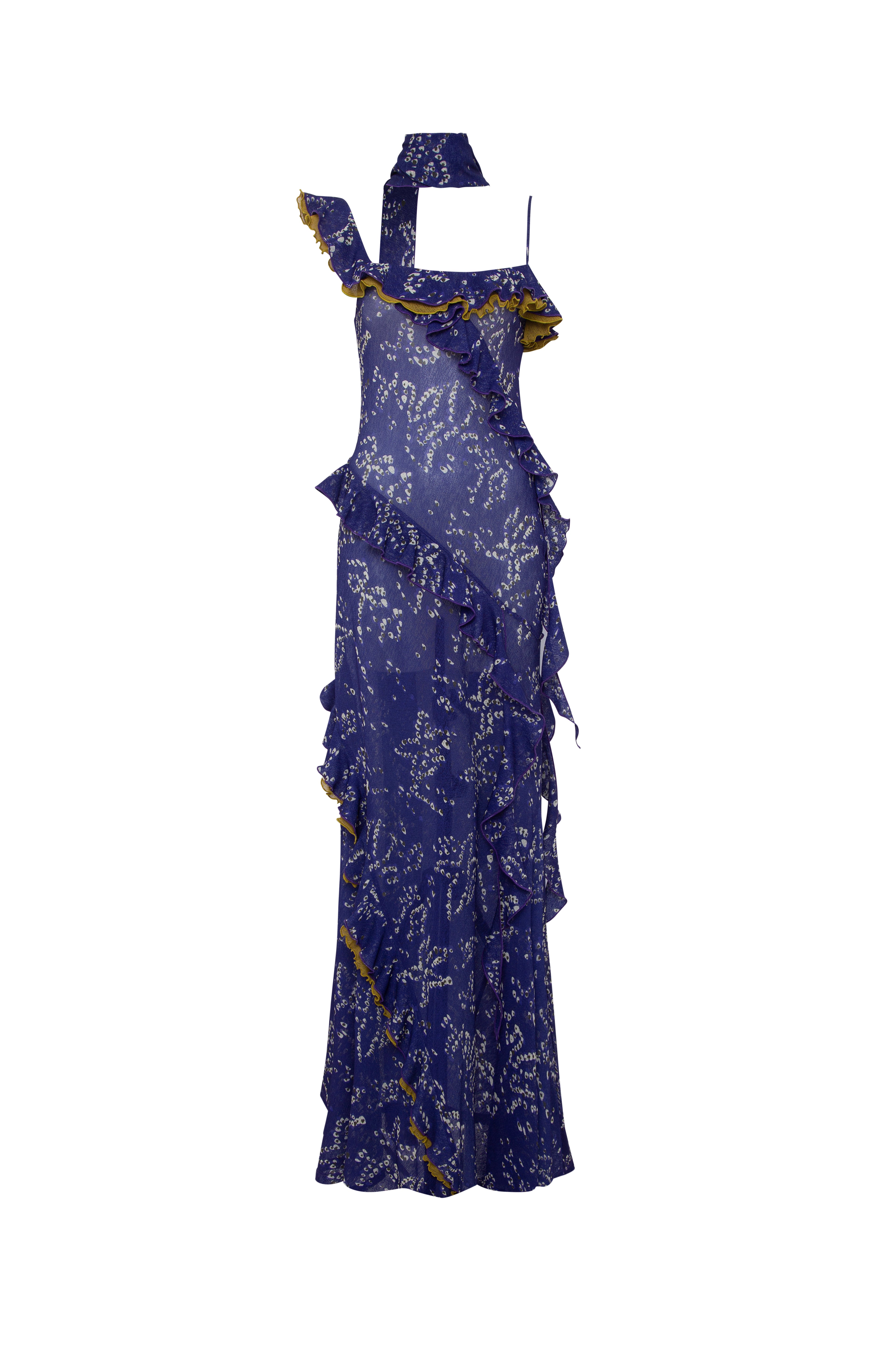 MONICA - Ruffled mesh maxi dress by SIEDRÉS