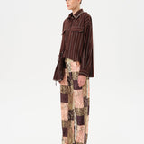 MONINA - Striped long sleeve shirt with studs
