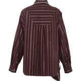 MONINA - Striped long sleeve shirt woth studs