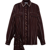 MONINA - Striped long sleeve shirt woth studs