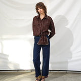 MONINA - Striped long sleeve shirt woth studs