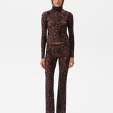 MON - Turtleneck velvet top with devoré detail
