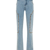 NAIS - Patch detailed low-rise straight-leg jeans