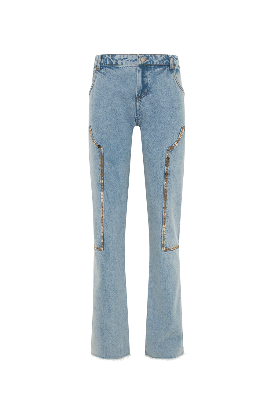 NAIS - Patch detailed low-rise straight-leg jeans