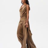 NESTA - Cut-out detailed draped maxi dress