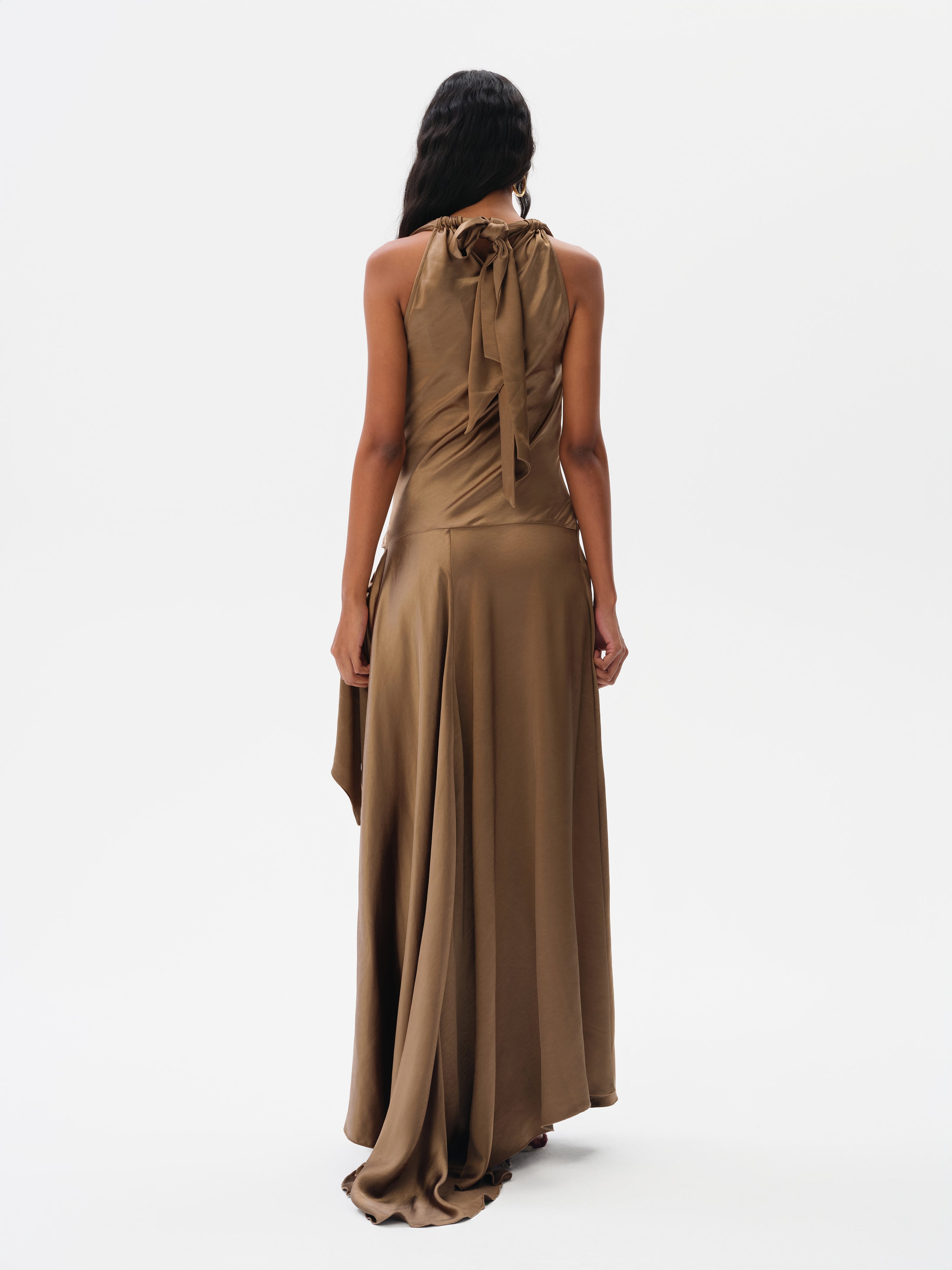 NESTA - Cut-out detailed draped maxi dress