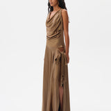 NESTA - Cut-out detailed draped maxi dress