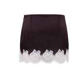 NIERA - Lace-trimmed mini satin skirt