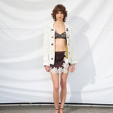 NIERA - Lace-trimmed mini satin skirt