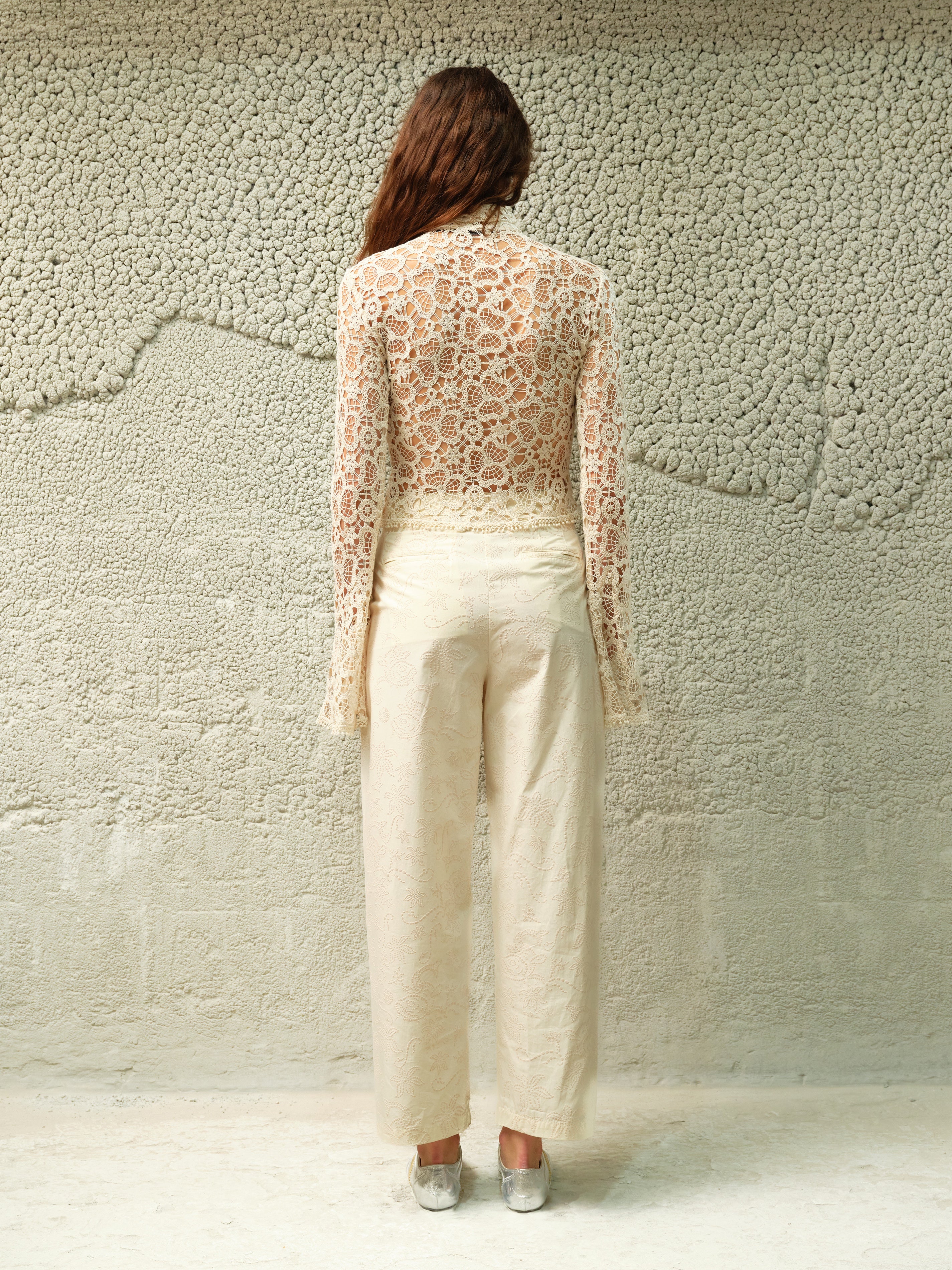 NIXIE - Embroidered straight-fit trousers