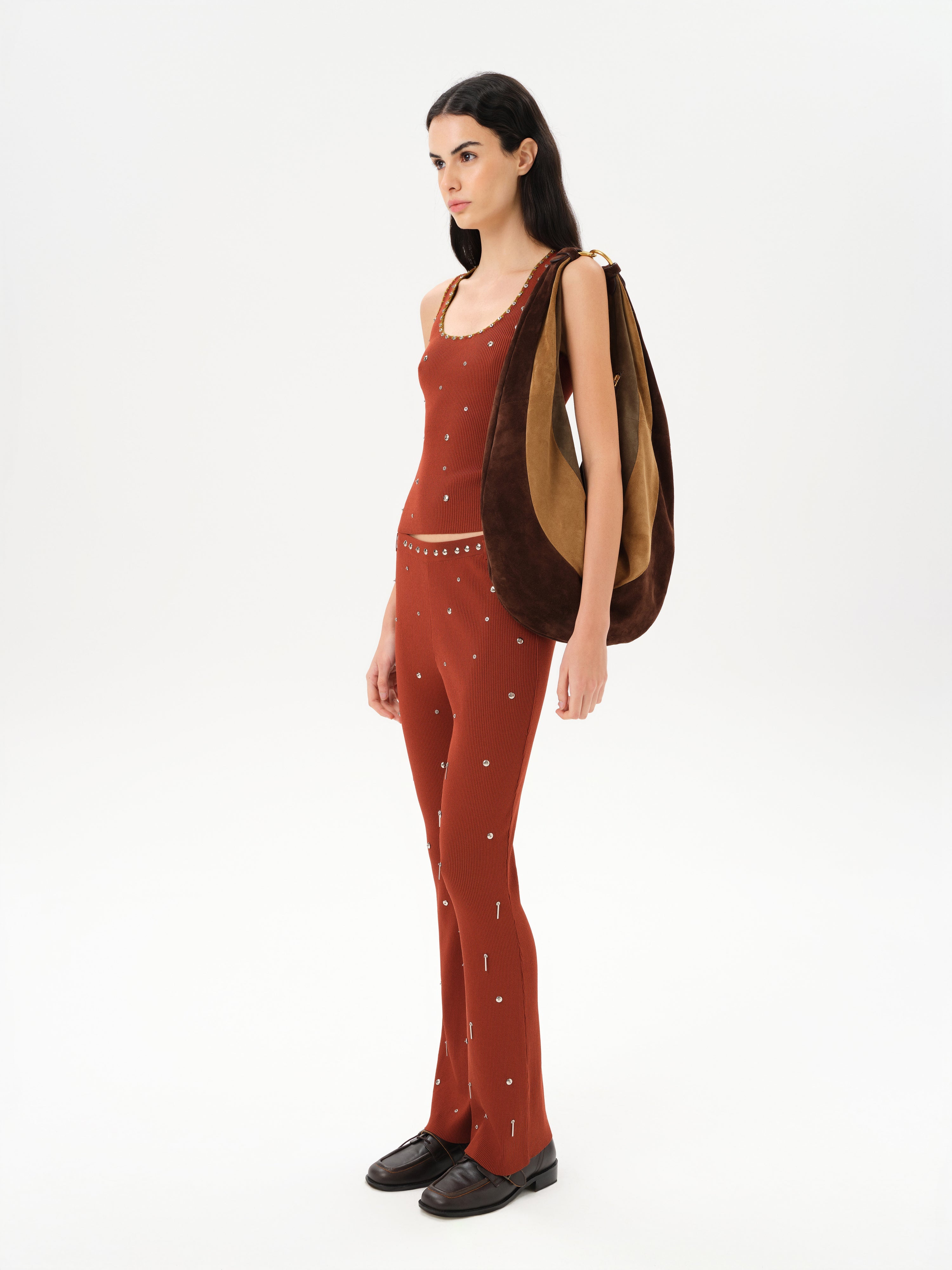 NOTRE - Flared knit pants with studs