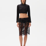 ESTELLE - Embroidered skirt with mini shorts and a belt
