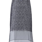 NOVI - Sheer beaded low-rise midi skirt