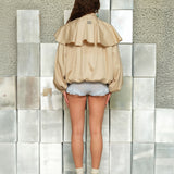 PEONIE - Ruflled mesh mini shorts