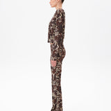 POLI - Velvet cardigan with floral print