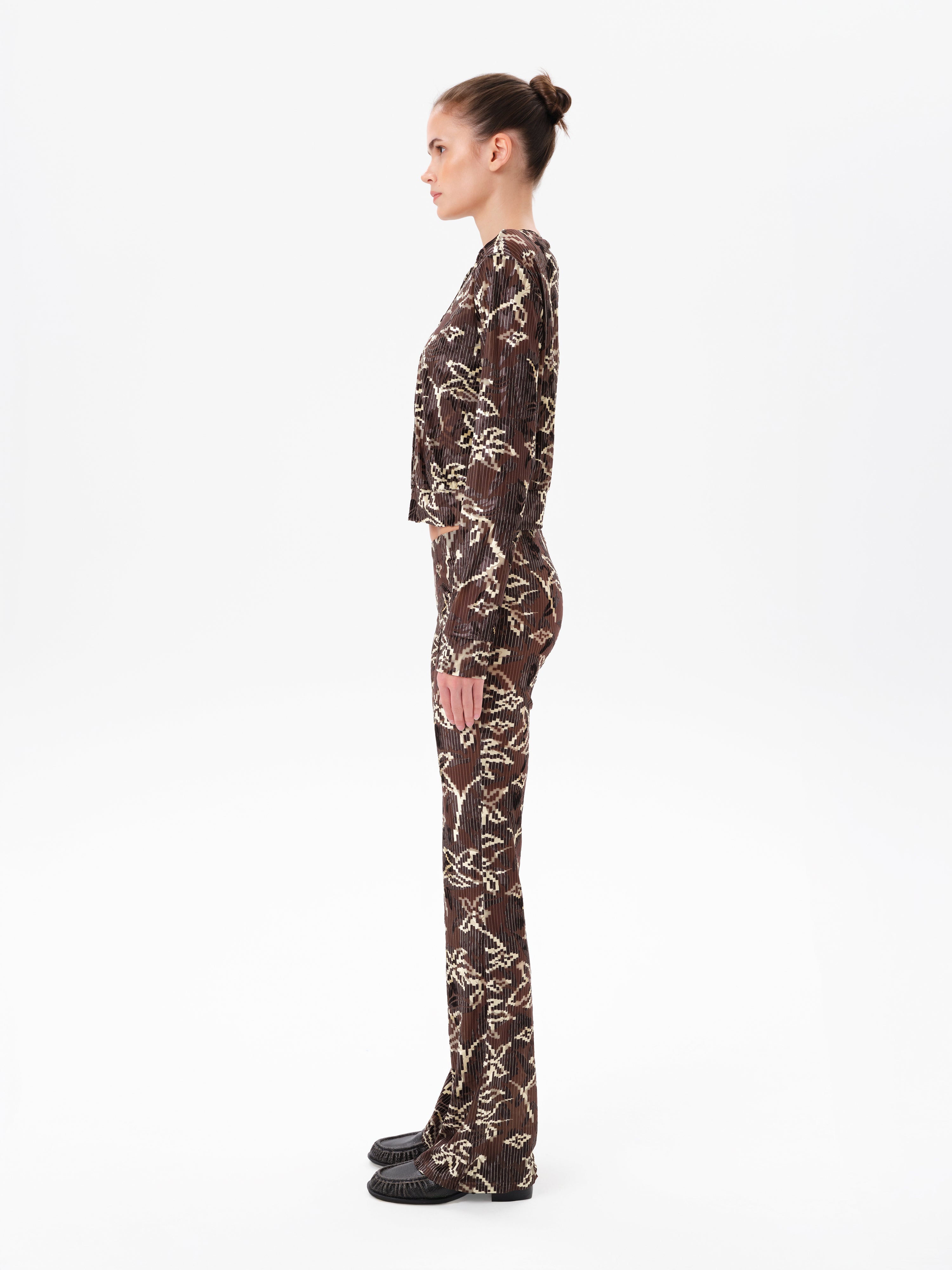 POLI - Velvet cardigan with floral print
