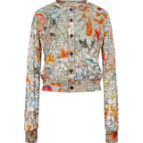 POLI - Floral-print devoré cardigan