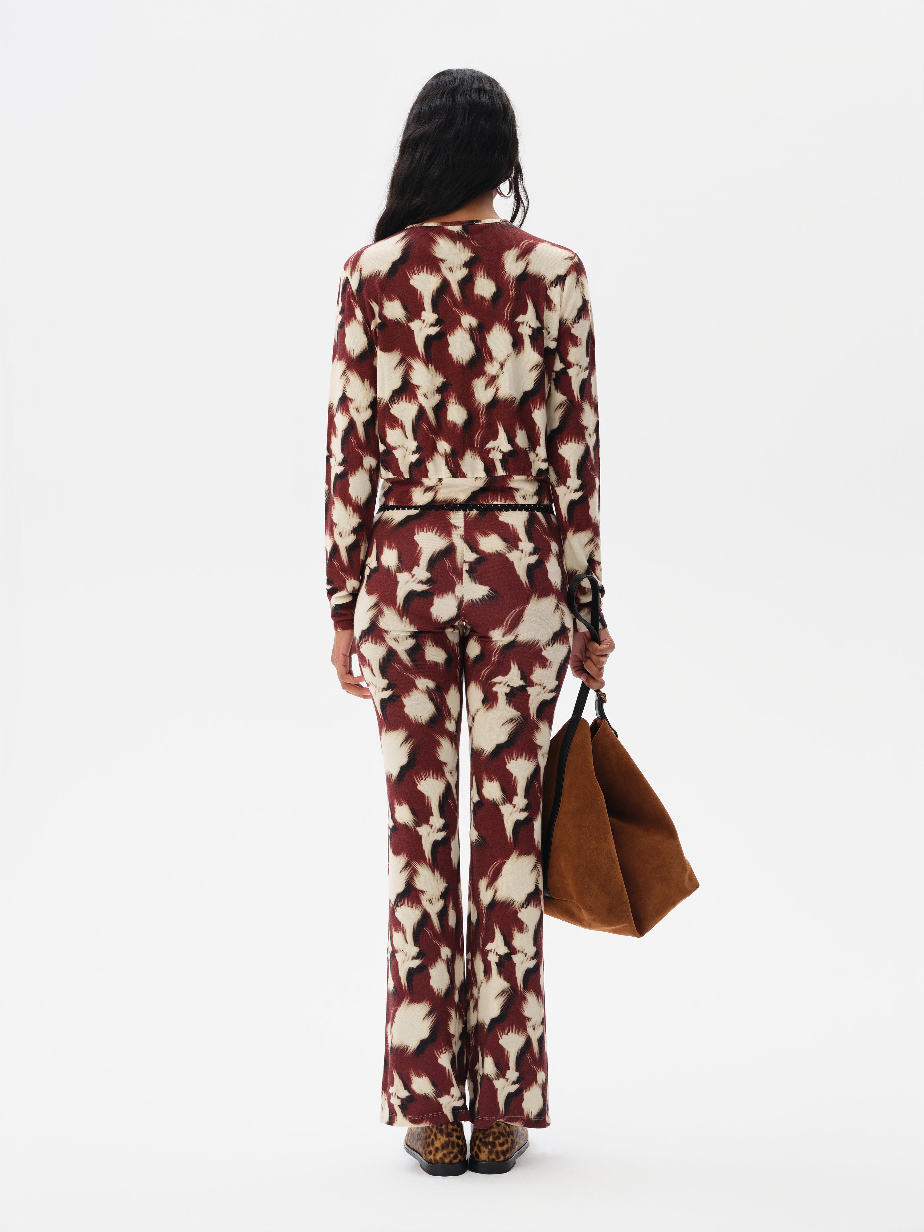 FLO - Printed jersey flare pants