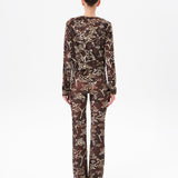 POLI - Velvet cardigan with floral print
