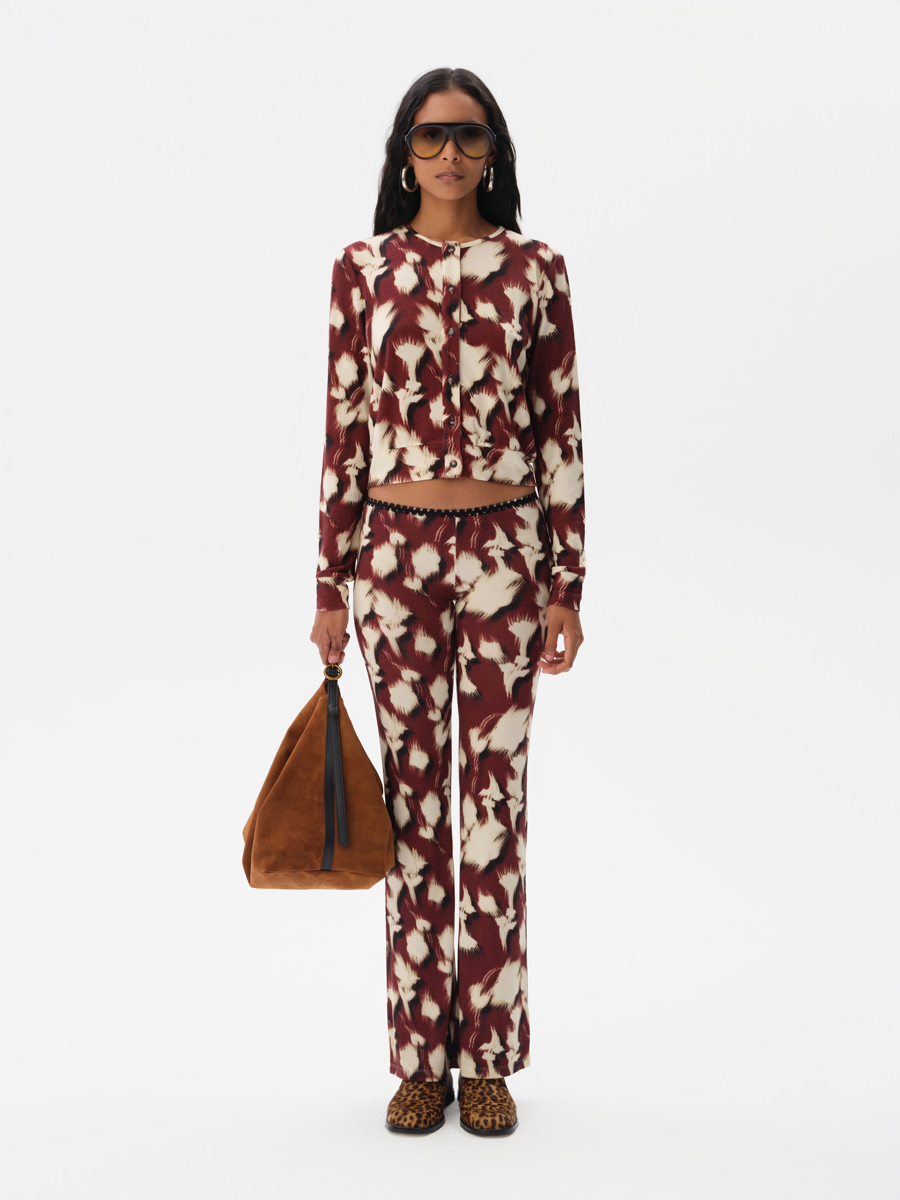 POLI - Printed jersey cardigan