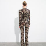FLO - Low-rise printed velvet pants