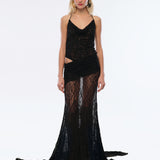 VENUSIA - Cut-out and bead-embellished maxi dress