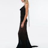 VENUSIA - Cut-out and bead-embellished maxi dress