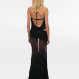 VENUSIA - Cut-out and bead-embellished maxi dress