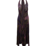 RAYE - Printed halter neck midi satin dress