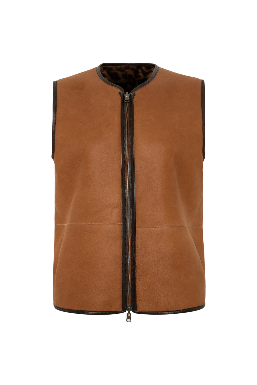 REVS - Reversible animal-print shearling leather vest