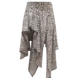 RHEA - Asymmetric midi skirt with all over sequins
