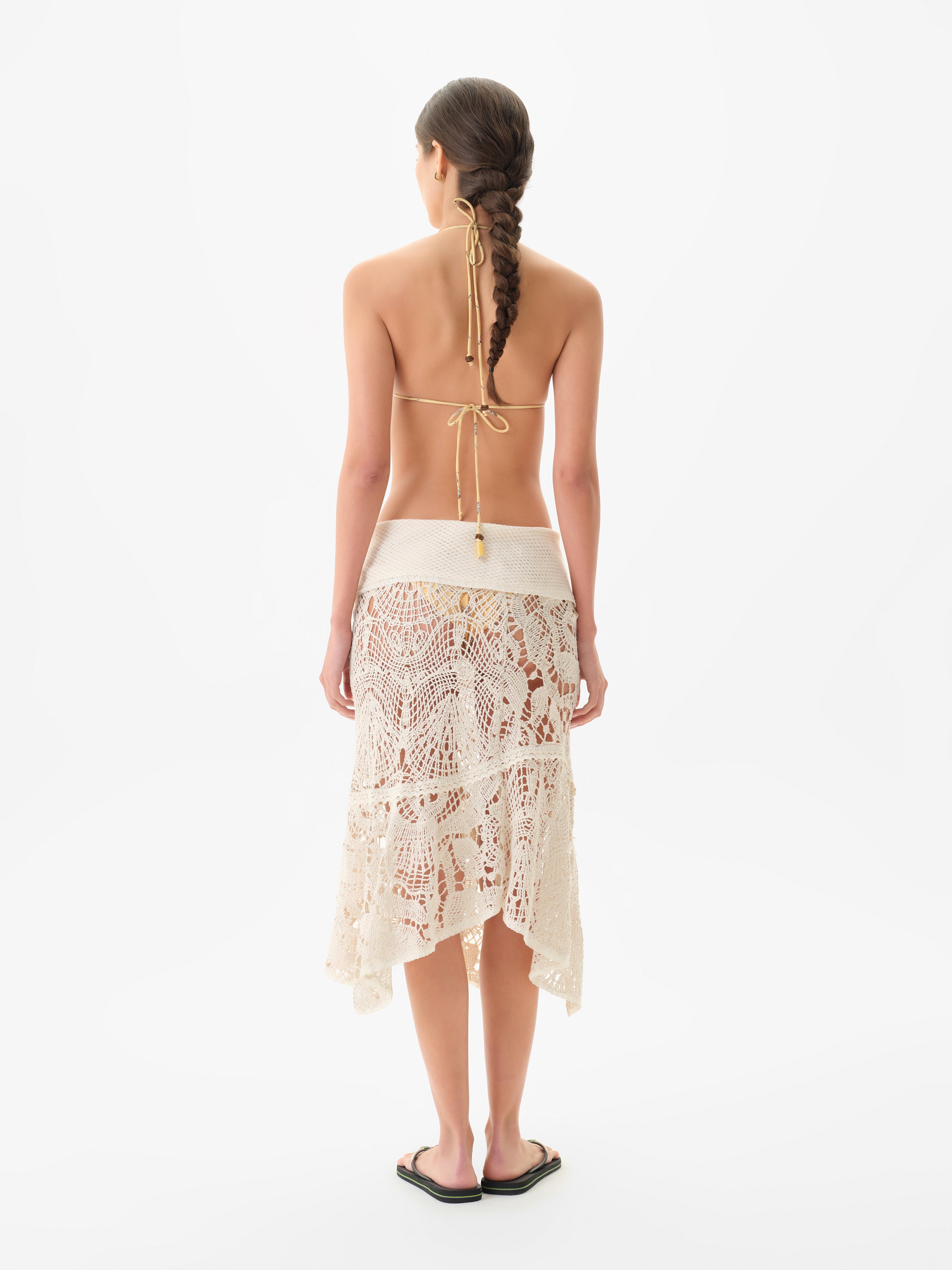 RITA - Crochet midi skirt with slit detail