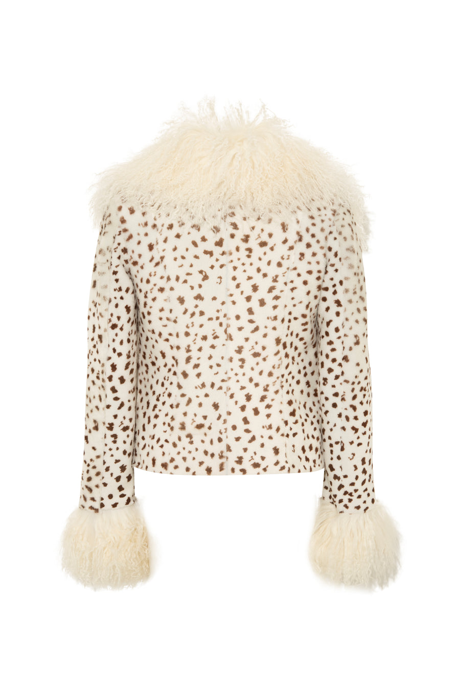 RONCH - Shearling detailed animal-print leather jacket